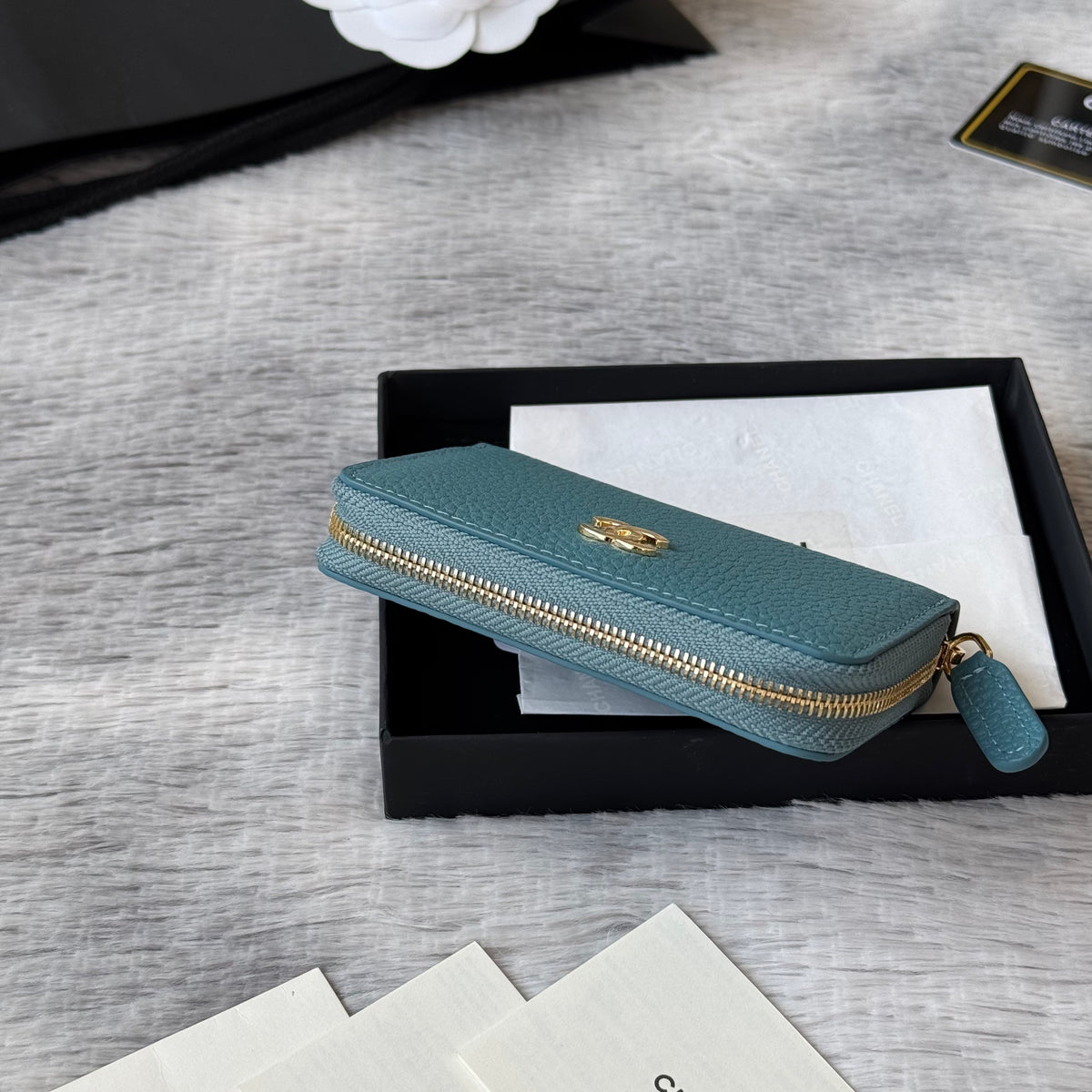 Lychee-Grain Zip Coin Purse (Premium Quality)