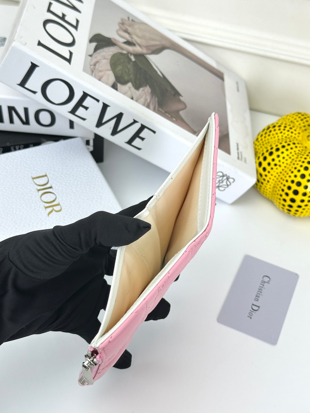 D Bow Logo Card Holder | S2867/ S2866| Lambskin |
