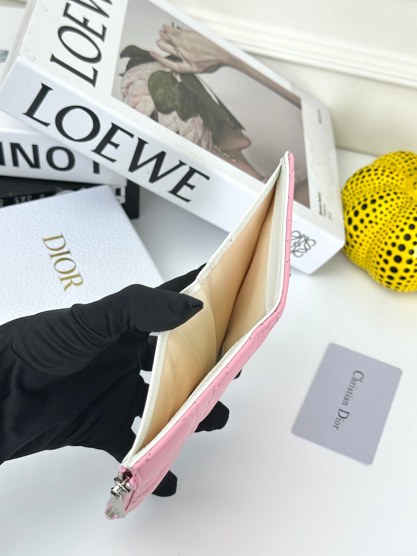D Bow Logo Card Holder | S2867/ S2866| Lambskin |