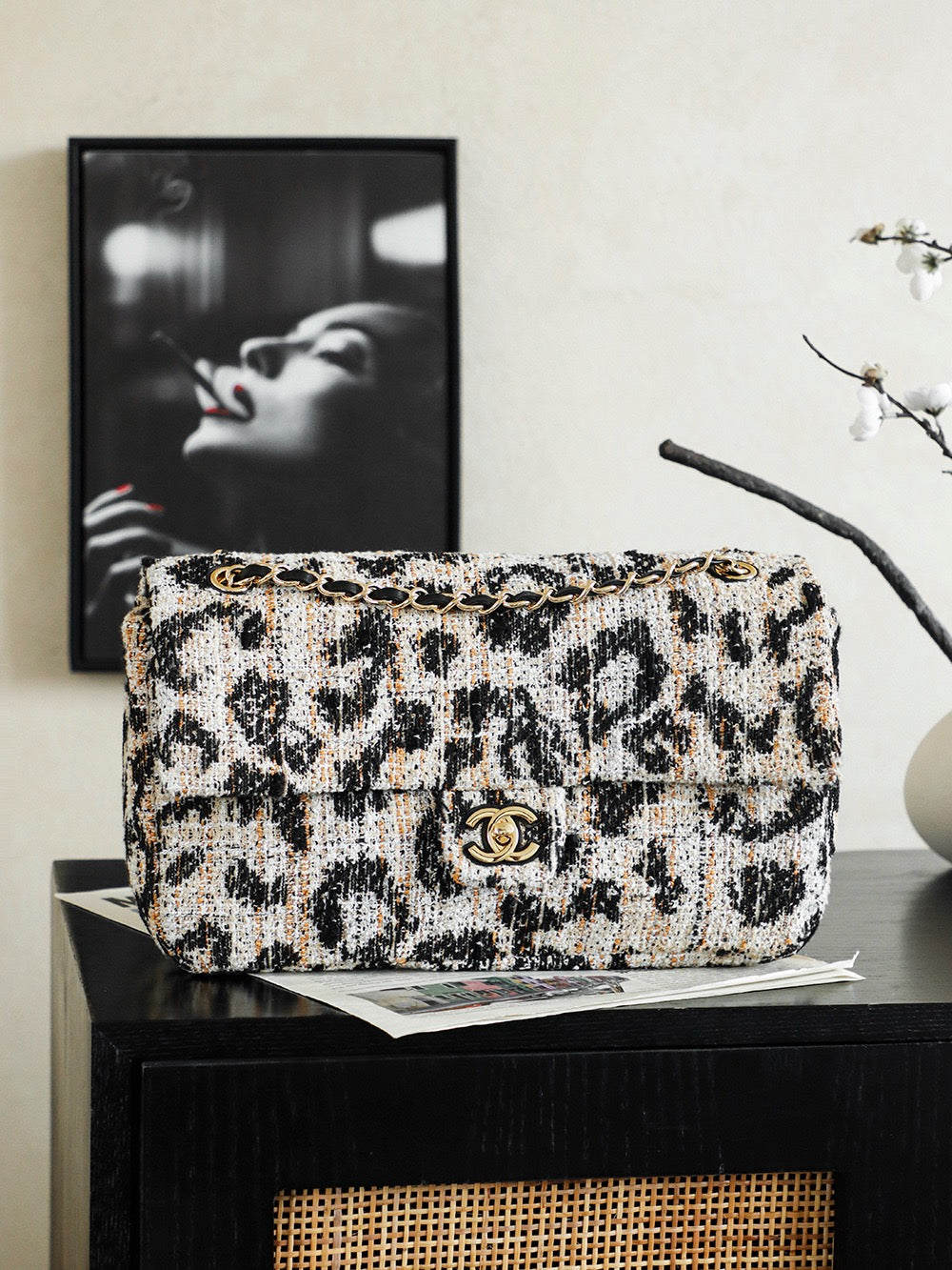 26A Leopard Tweed CF Bag | Premium Quality