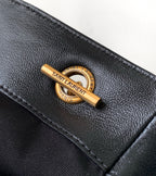 Elegant Black Lambskin Shoulder Tote