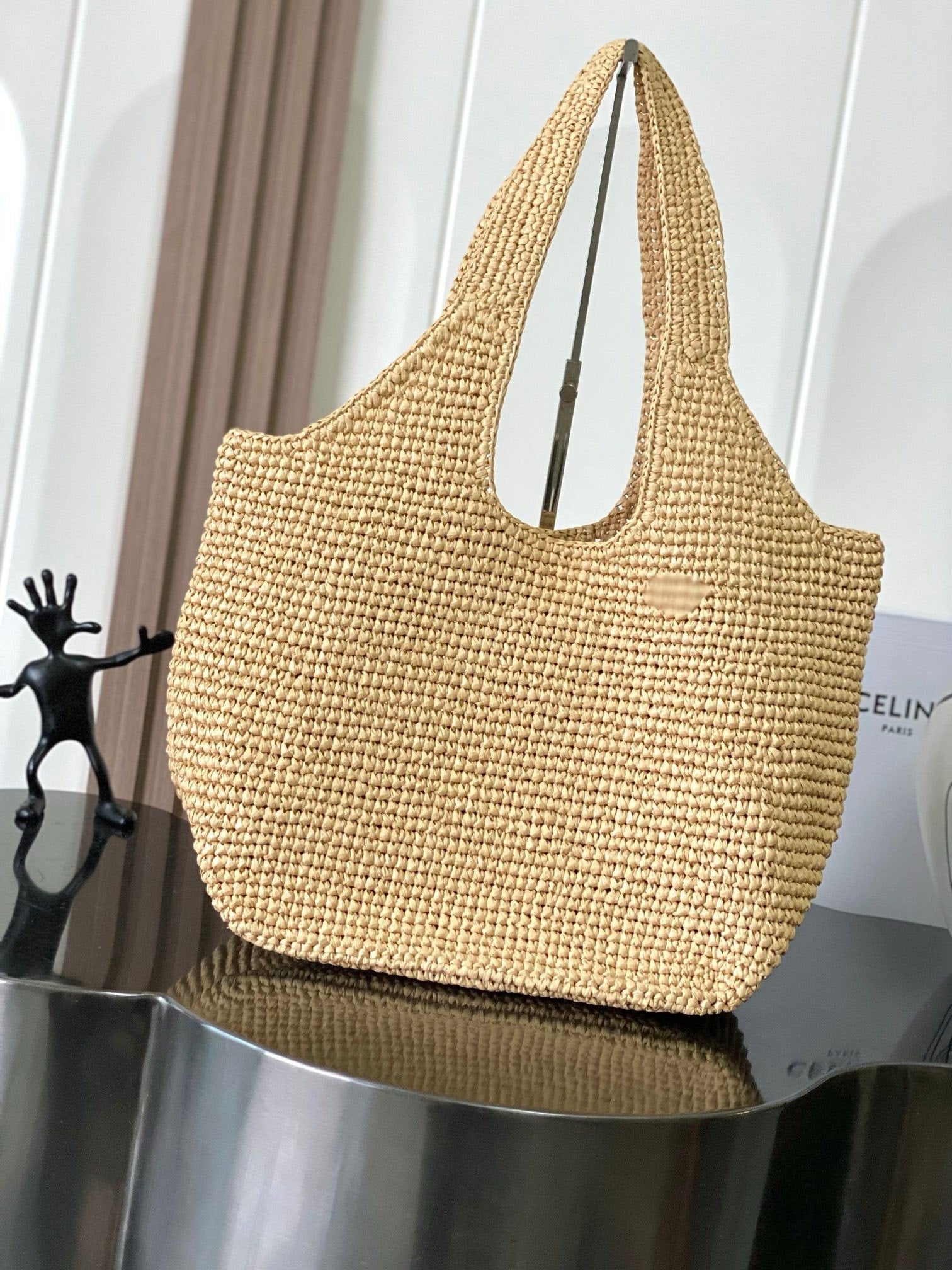 Summer Luxe Raffia Tote with Leather Accents (Premium Quality )