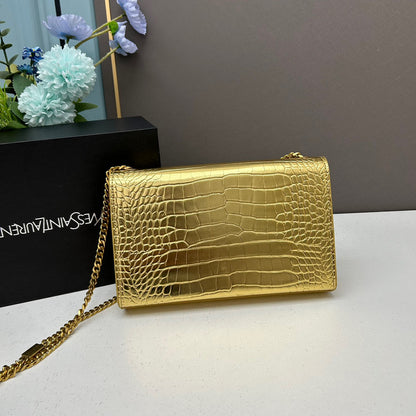 Y*S*L Crocodile Embossed Tassel Bag