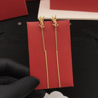 Gold Drop Chain Earrings