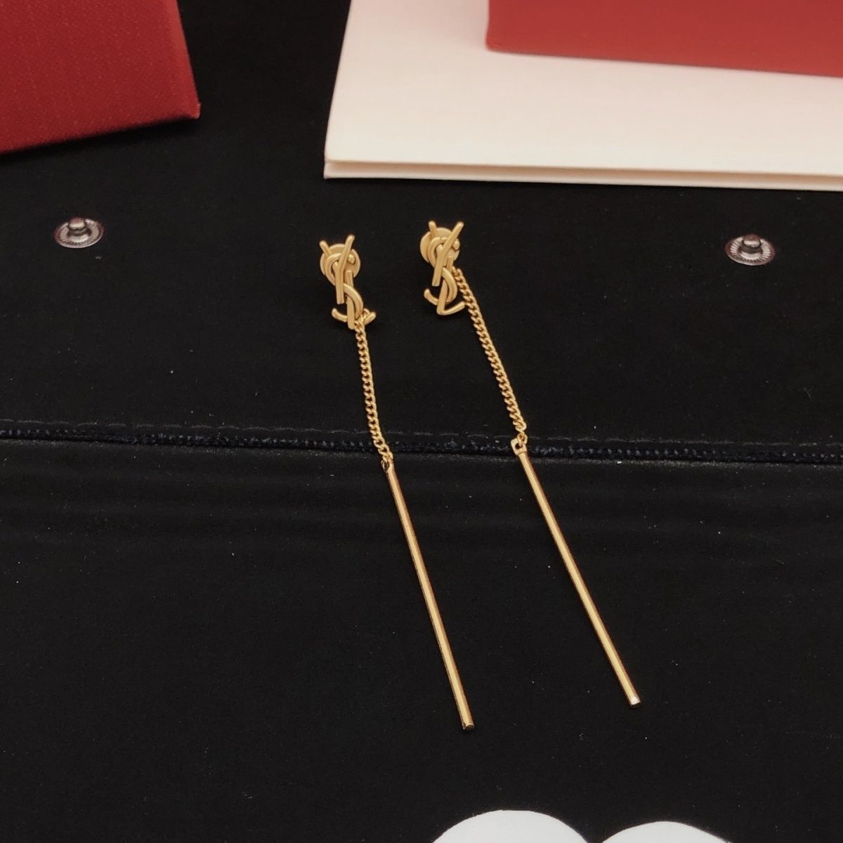 Gold Drop Chain Earrings