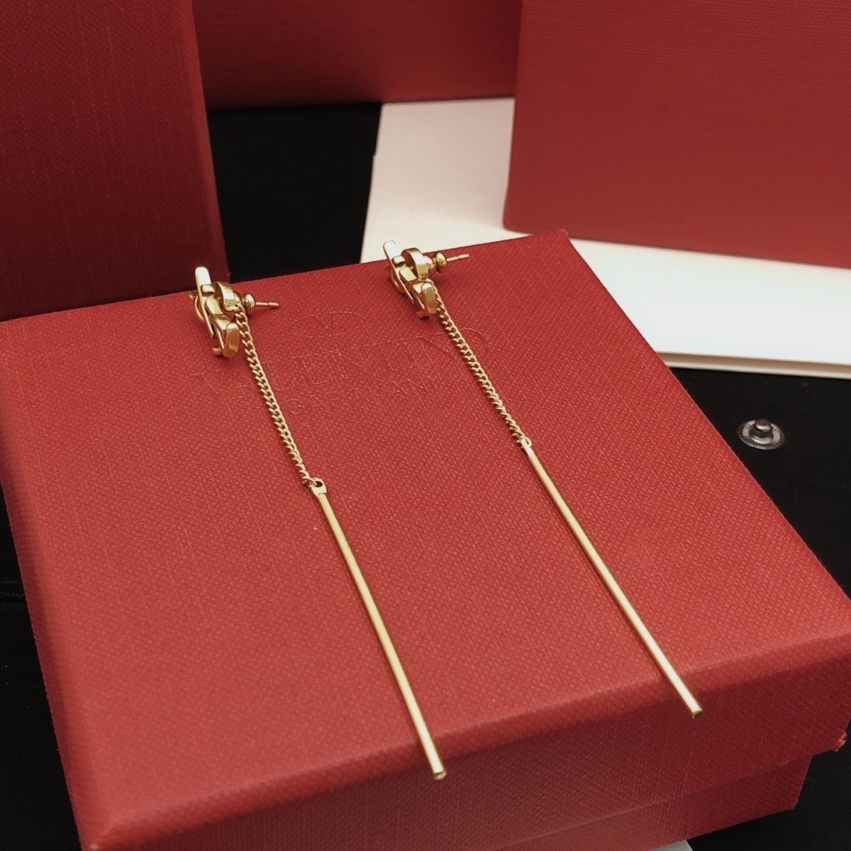 Gold Drop Chain Earrings