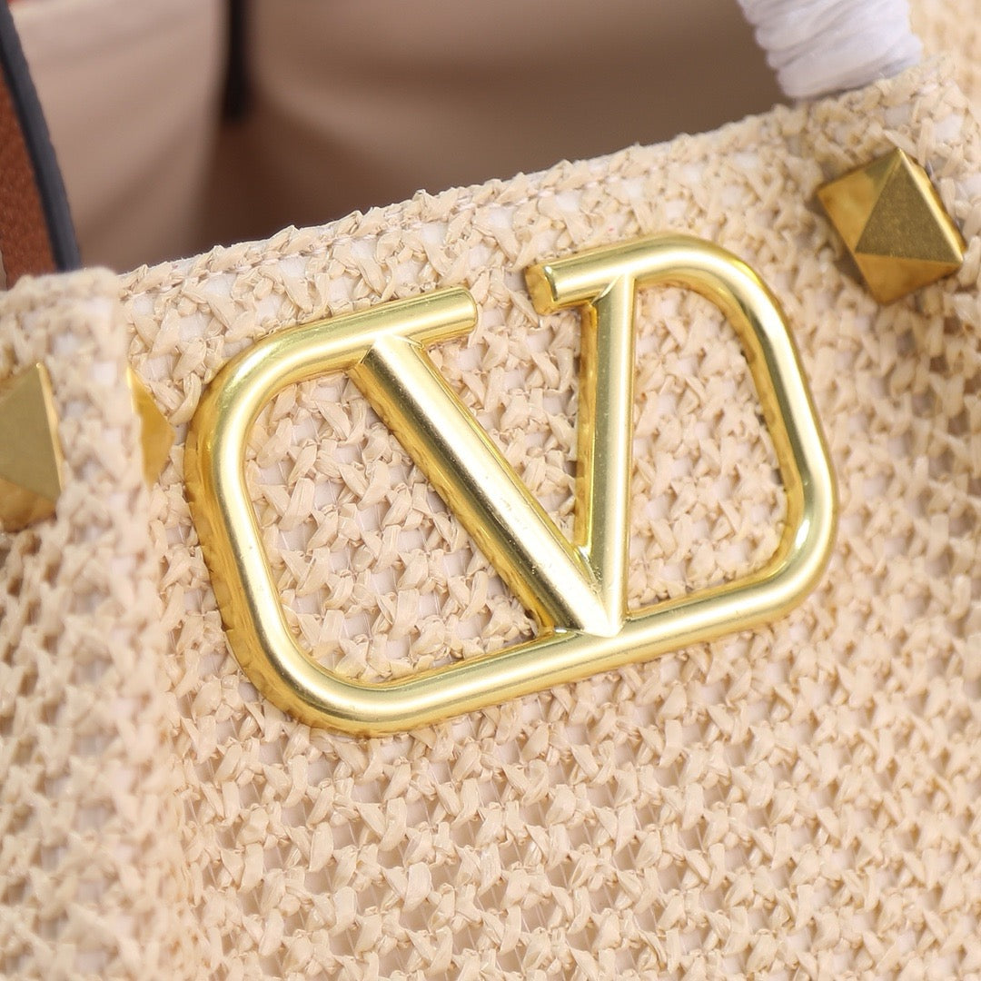 Handwoven Studded Tote Bag