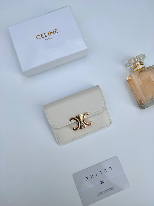 C*L*IN*E TRIOMPHE Leather Flip Card Holder