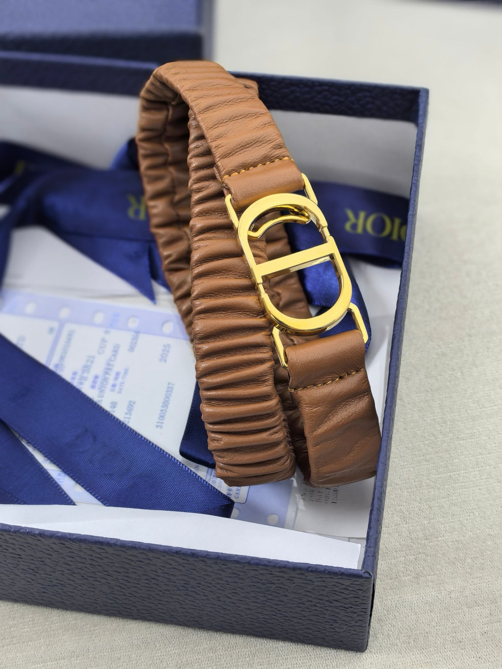 Gold Buckle Elastic Waist Belt