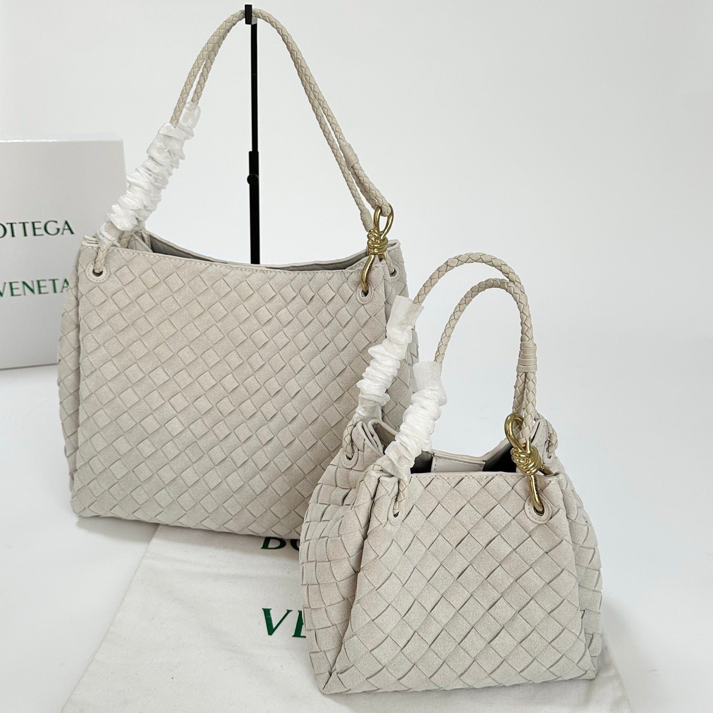 Soft Suede Parachute-Style Woven Bag