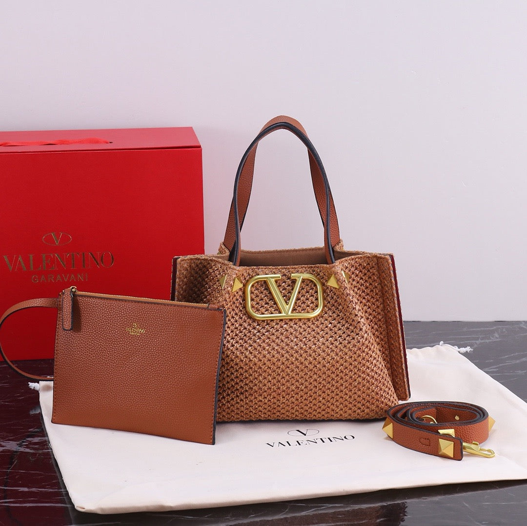 Handwoven Studded Tote Bag