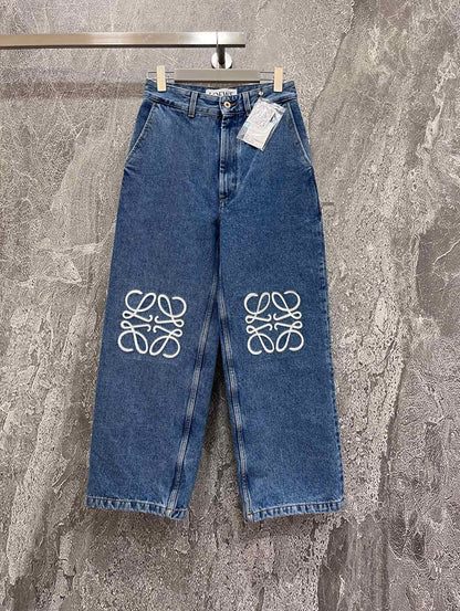 L@we Laser-Cut Floral Denim Jeans