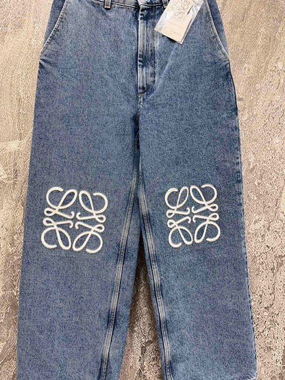 L@we Laser-Cut Floral Denim Jeans