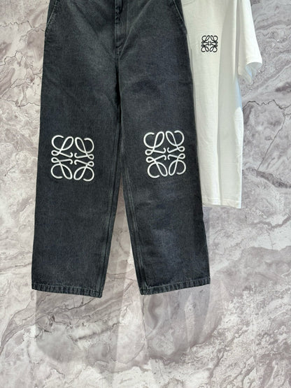 L@we Laser-Cut Floral Denim Jeans