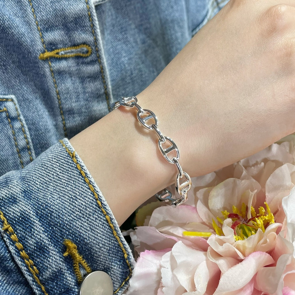 HRMS 925 Silver Open Cuff Bracelet