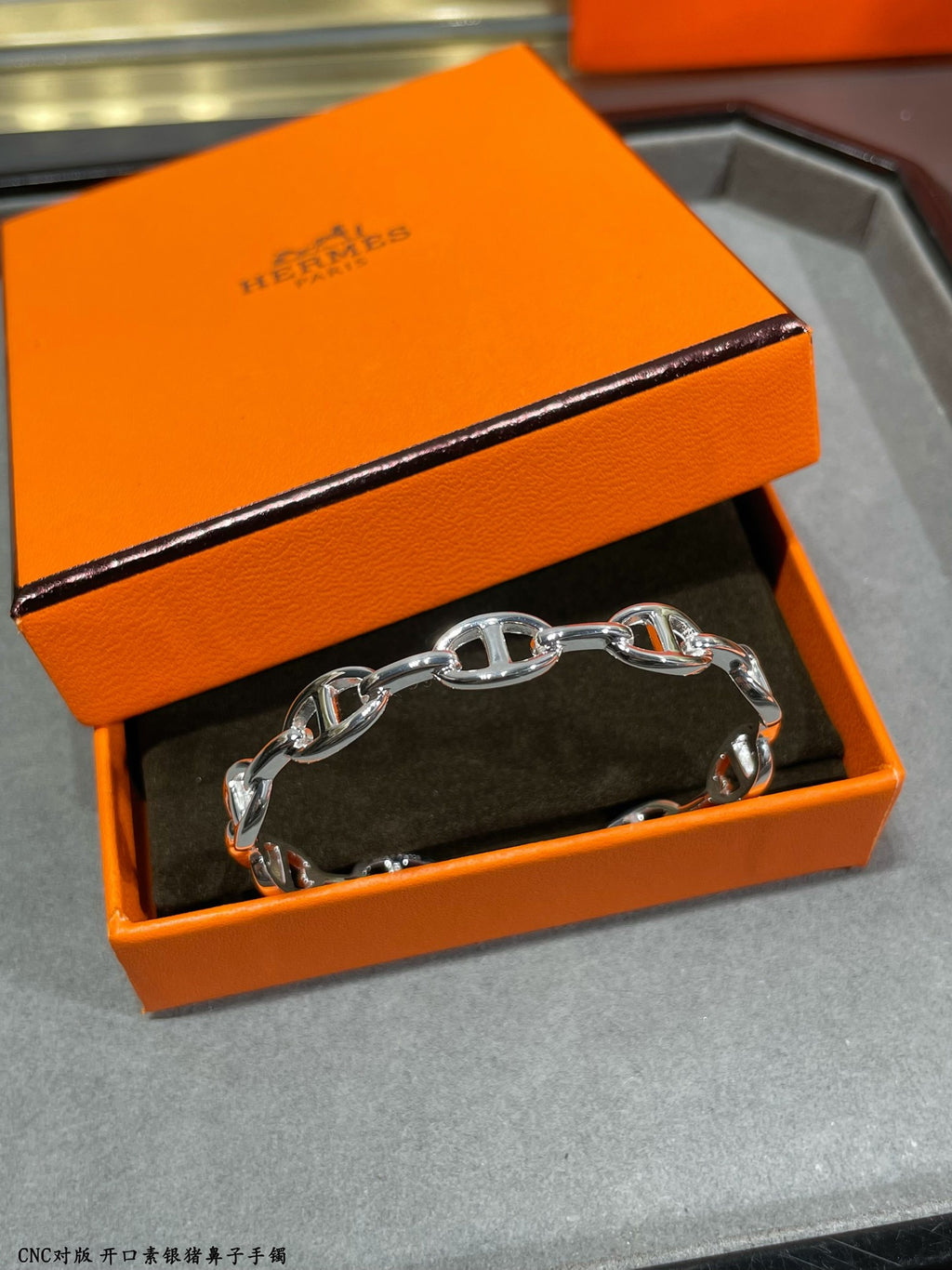 HRMS 925 Silver Open Cuff Bracelet