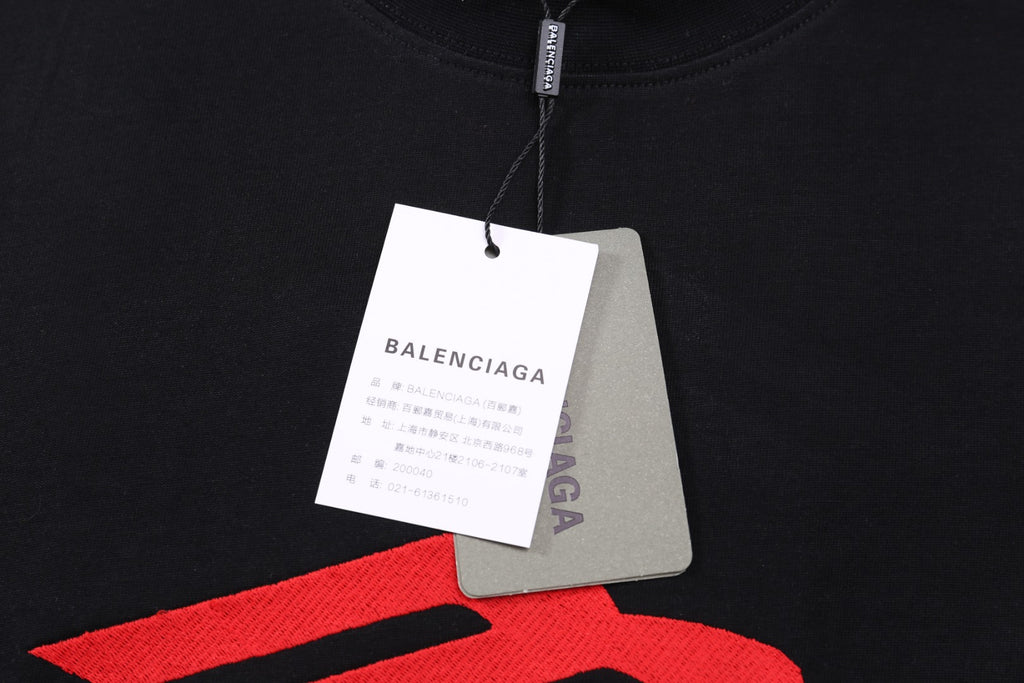 B- Letter Embroidery Oversized T-Shirt