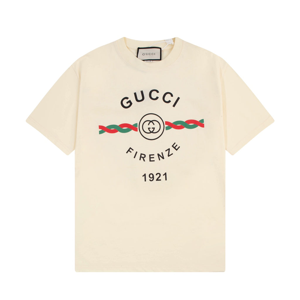 “Firenzc 1921” Double-G Print Short Sleeve T-Shirt