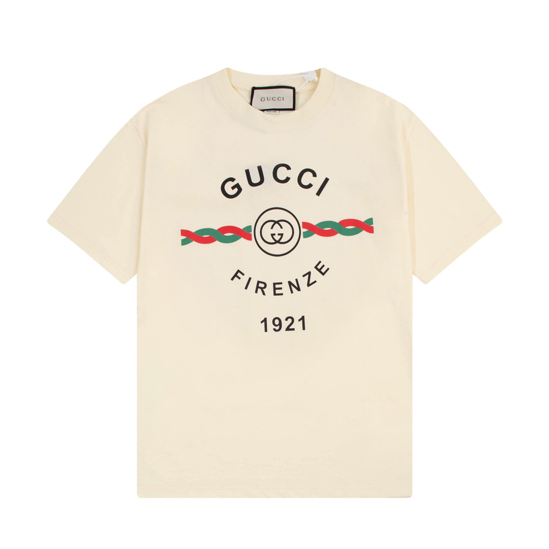 “Firenzc 1921” Double-G Print Short Sleeve T-Shirt