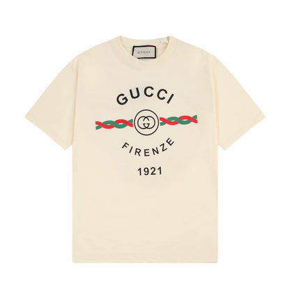 “Firenzc 1921” Double-G Print Short Sleeve T-Shirt