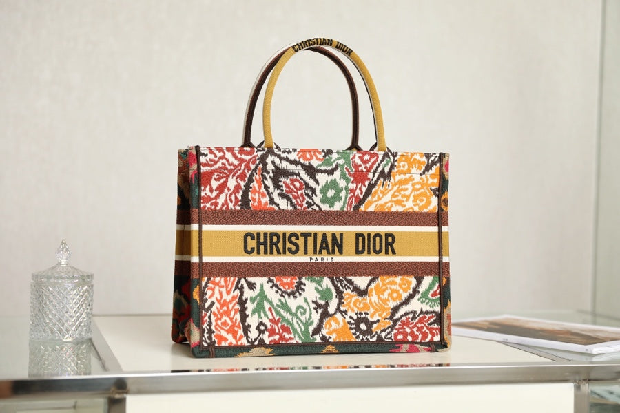 Embroidered Oblique-Style Tote