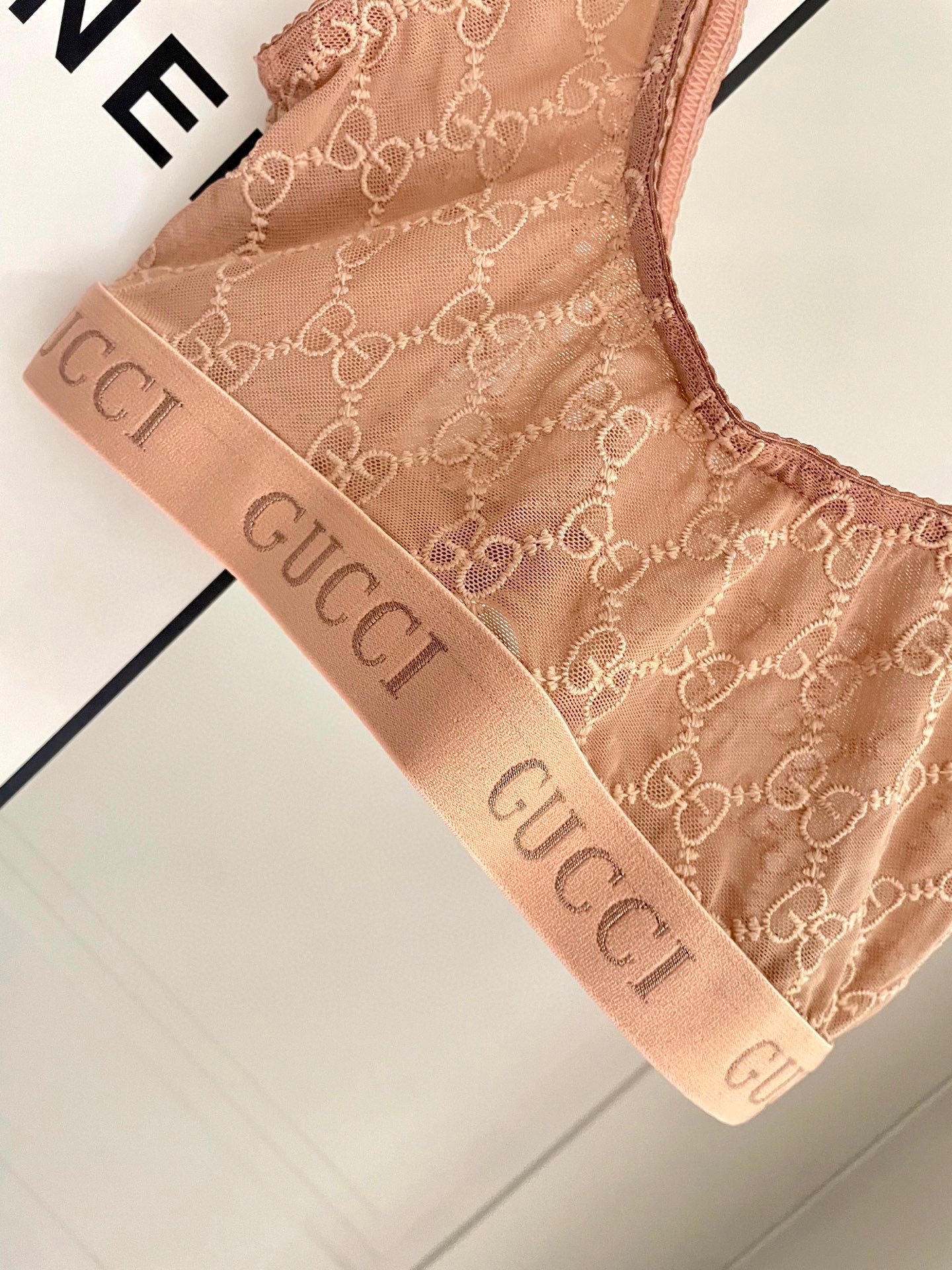 Embroidered Sheer Mesh Bodysuit – Deep V & Lace Detail