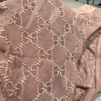 Embroidered Sheer Mesh Bodysuit – Deep V & Lace Detail