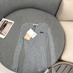 Sheer Lace-Trim Soft Grey Longline Top – Summer Edition