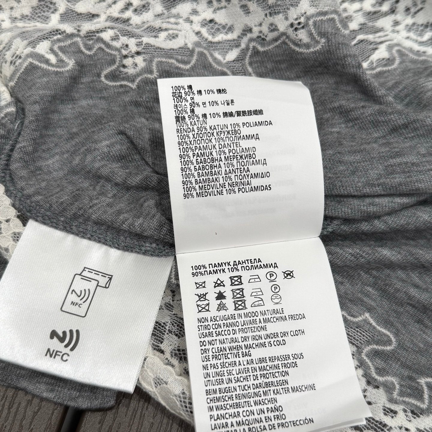 Sheer Lace-Trim Soft Grey Longline Top – Summer Edition