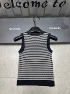 Eyelet Knit Letter Tank Top