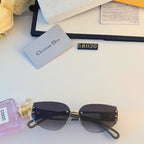 2025 Chic Frameless Cat-Eye Sunglasses – Elegant & On-Trend