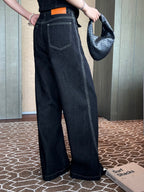 Two-Piece Contrast Stitch Denim Set – Vest & Pants