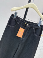 Two-Piece Contrast Stitch Denim Set – Vest & Pants