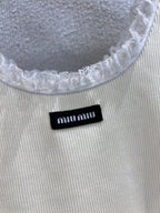 MM Chic ruffle-trim crop tank top