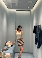 MM Chic ruffle-trim crop tank top