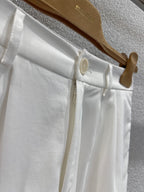 Lace-Embroidered Cropped Trousers