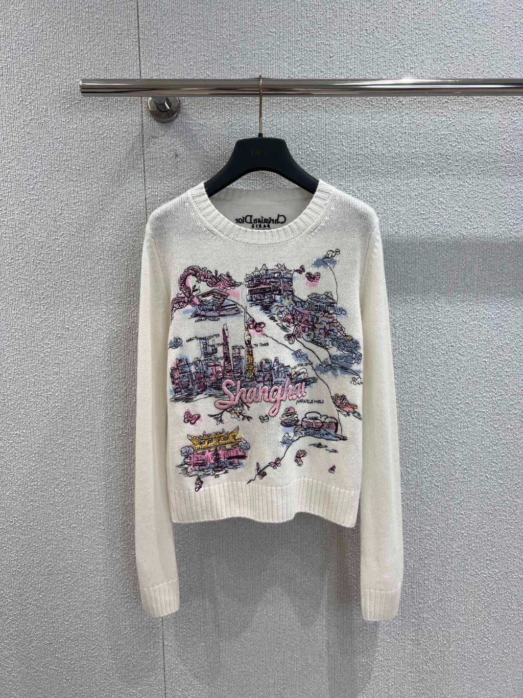 Embroidered Cashmere Knit Sweater  (Premium Quality)