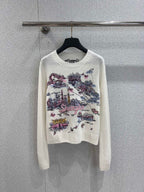 Embroidered Cashmere Knit Sweater  (Premium Quality)