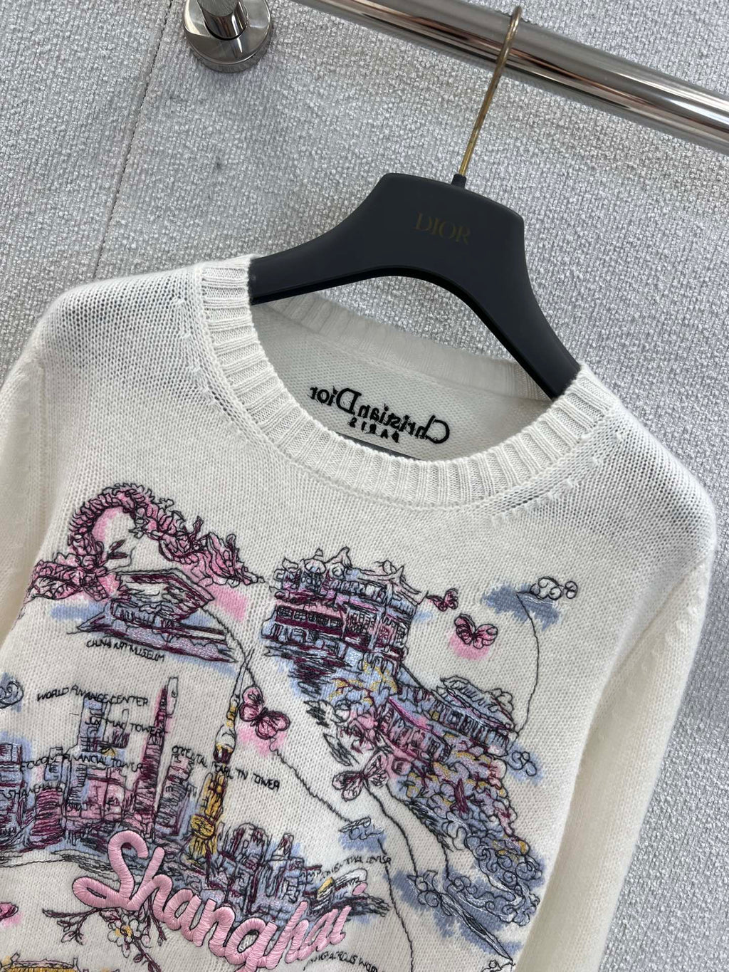 Embroidered Cashmere Knit Sweater  (Premium Quality)