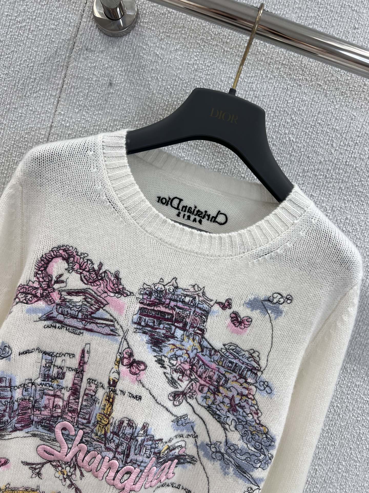 Embroidered Cashmere Knit Sweater  (Premium Quality)