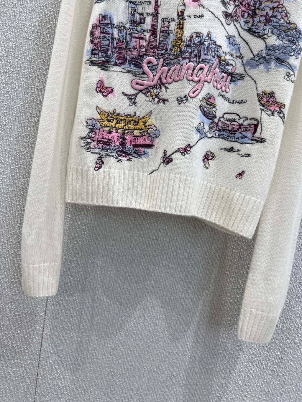 Embroidered Cashmere Knit Sweater  (Premium Quality)