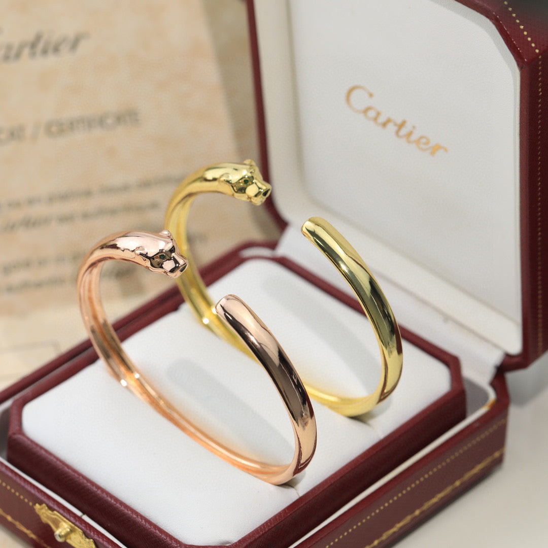 Bold Panther Bangle – No Stone Version