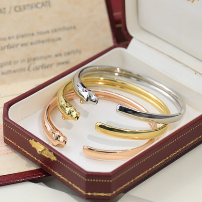 Bold Panther Bangle – No Stone Version