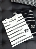 2025 Unisex Striped Knit T-Shirt – Retro College Vibes
