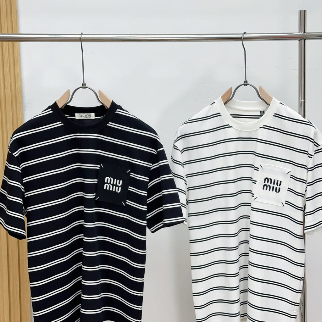 2025 Unisex Striped Knit T-Shirt – Retro College Vibes