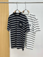 2025 Unisex Striped Knit T-Shirt – Retro College Vibes