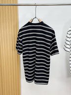 2025 Unisex Striped Knit T-Shirt – Retro College Vibes