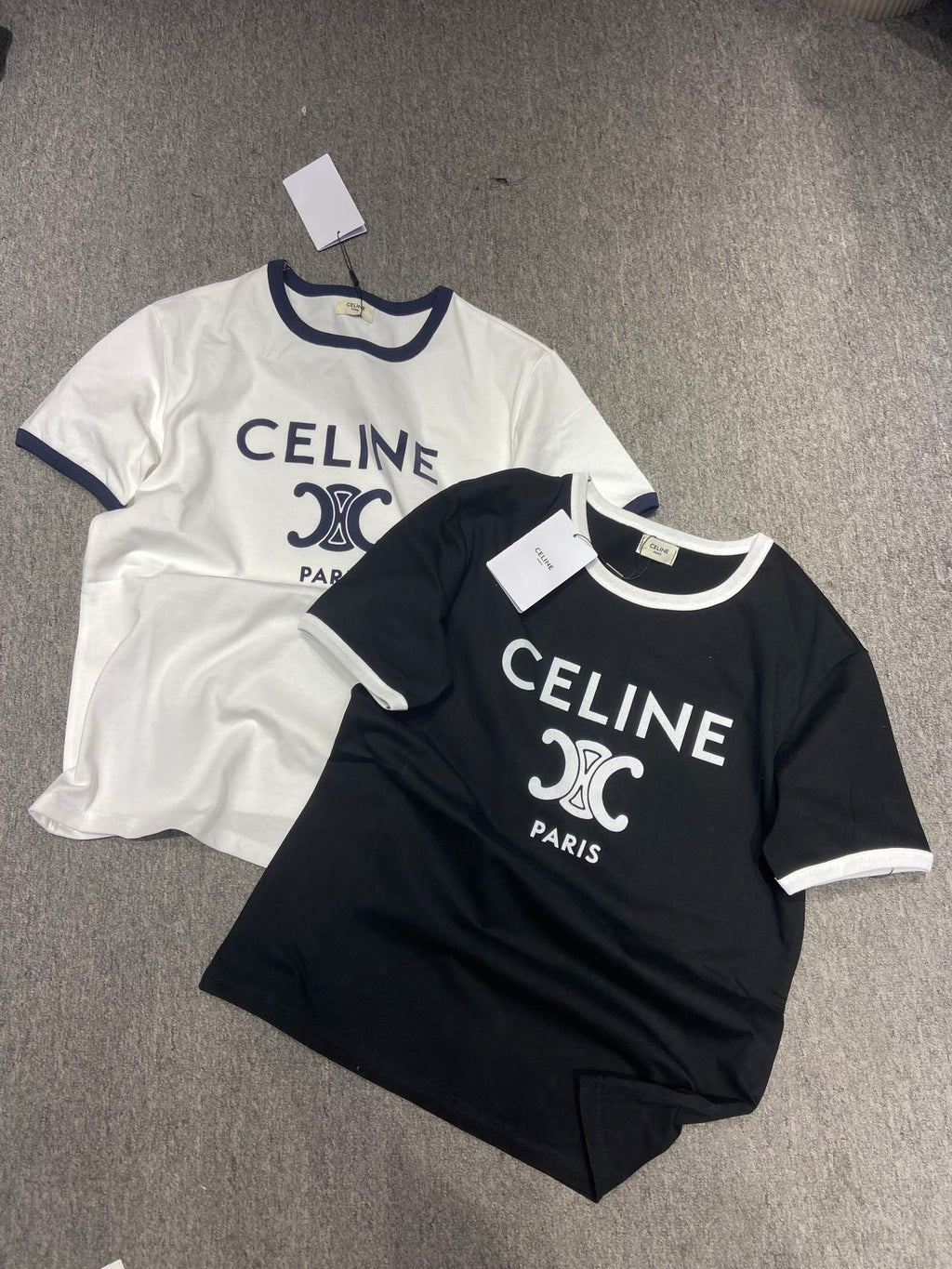 Unisex Contrast Neckline T-Shirt – Velvet Lettering