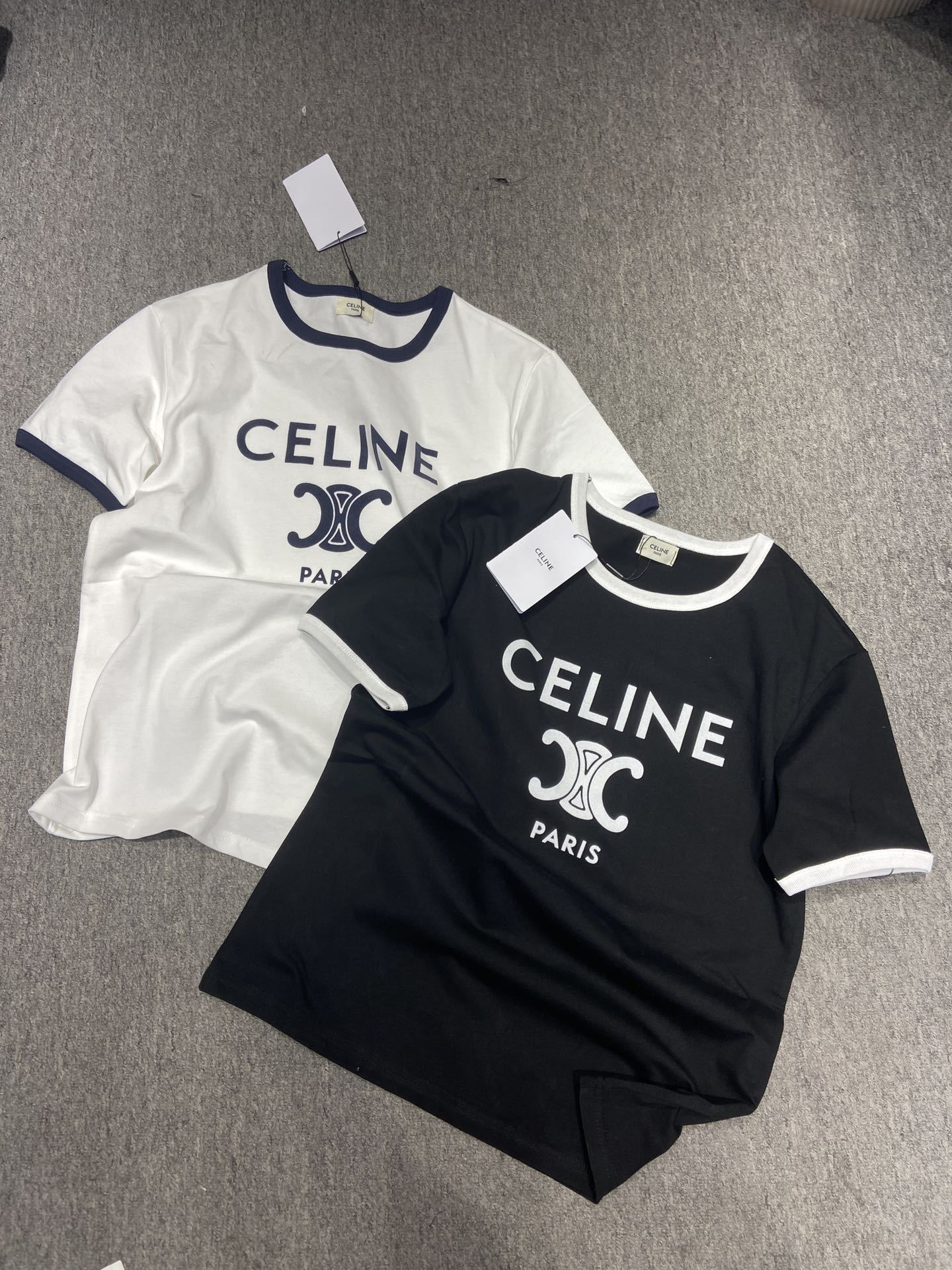 Unisex Contrast Neckline T-Shirt – Velvet Lettering