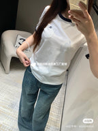 Unisex Contrast Neckline T-Shirt – Pocket Embroidery